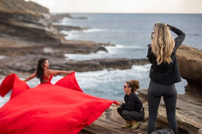 Flying Dress Photoshoot on Oahu - The Sunrise Moment and the Dress Reveal