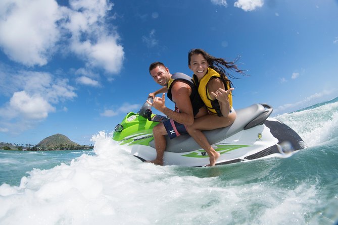 Jet Ski Ride Maunalua Bay. Tandem-2 people ride-price per person - Your 30 Minutes on a Yamaha Jet Ski: Laps, Turns, and a Speed Limit