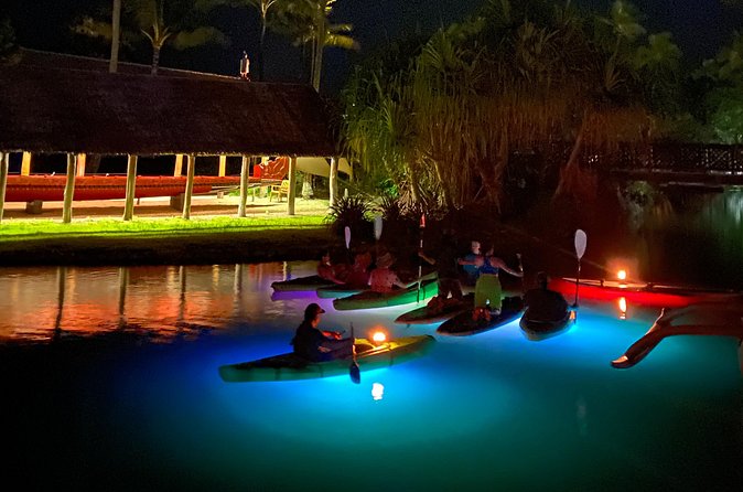 Lunar Legends Night Stand up Paddle Kayak Water Experience - The lagoon setup: calm water, shallow depth, and LED-lit fun