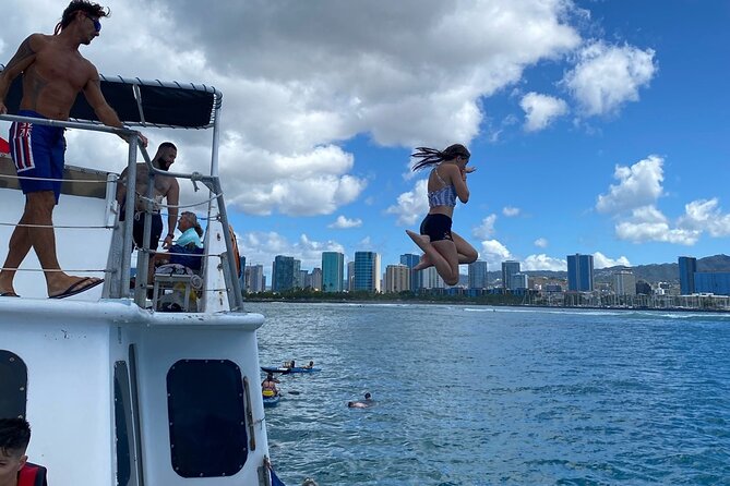 Oahu 5-in-1 Deluxe Cruise: Turtle Snorkeling & Ocean Activities - Slide, trampoline, and the 20-foot platform: the best part for some, optional for others
