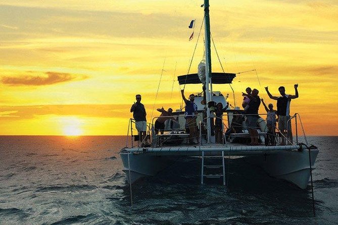 Oahu Catamaran Waikiki Sunset on 40 Foot Catamaran: Food and BYOB - The 5:15 pm Diamond Head Stop: Getting Oriented from the Pacific