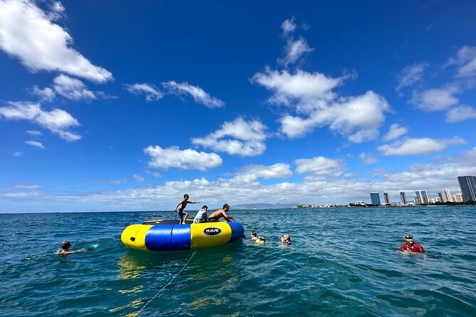 Waikiki, Hawaii: Deluxe Snorkel and Wildlife Cruise - The Floating Platform: Waterslide, Trampoline, and Easy Relax Time