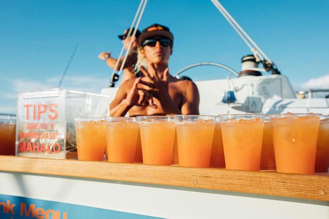 Waikiki Sunset Cocktail Sail with Open Bar - The Holokai Catamaran setup: open bar and signature drinks